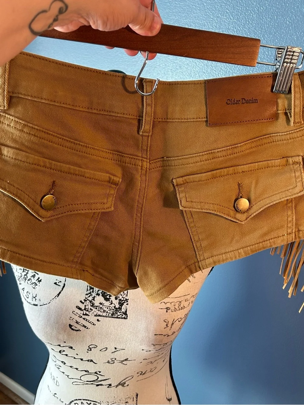 Cider micro Fringe Denim Shorts